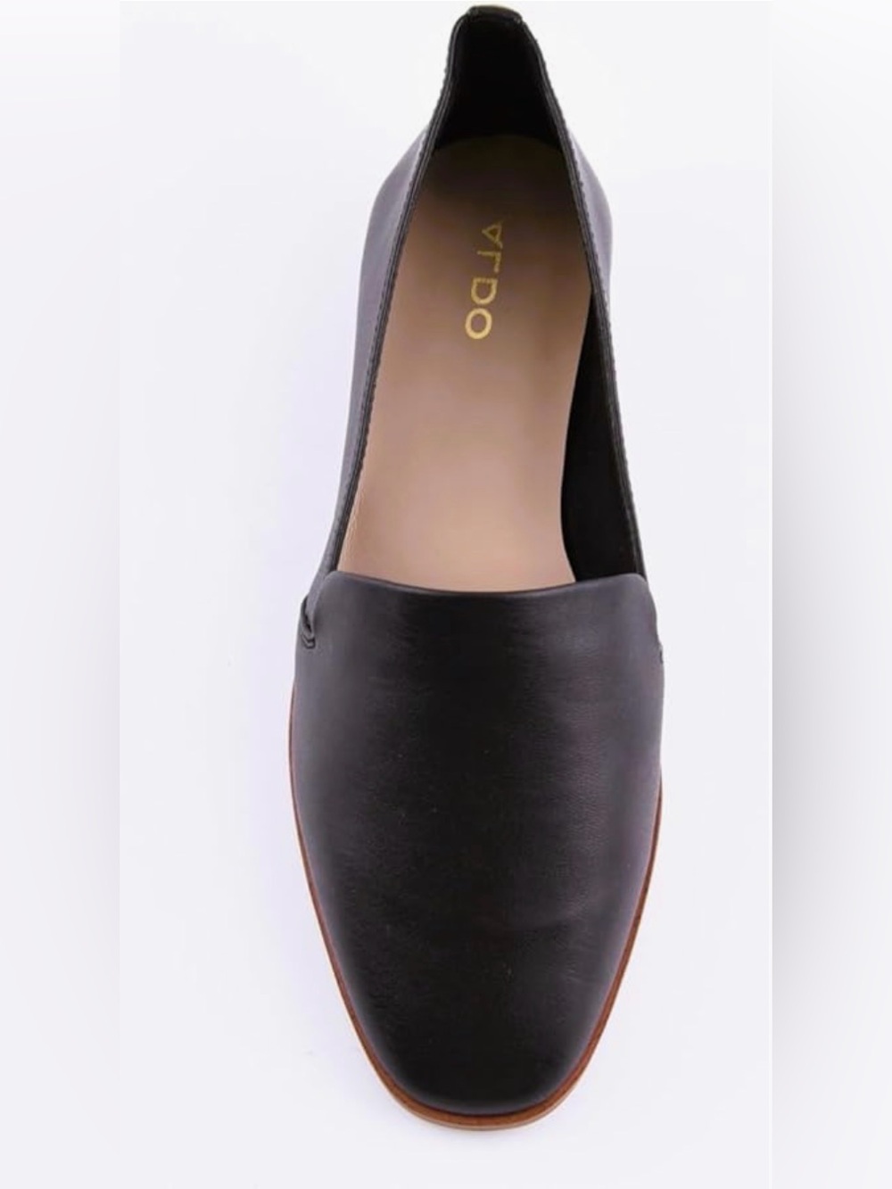 Aldo Black Leather Slip-On Loafers